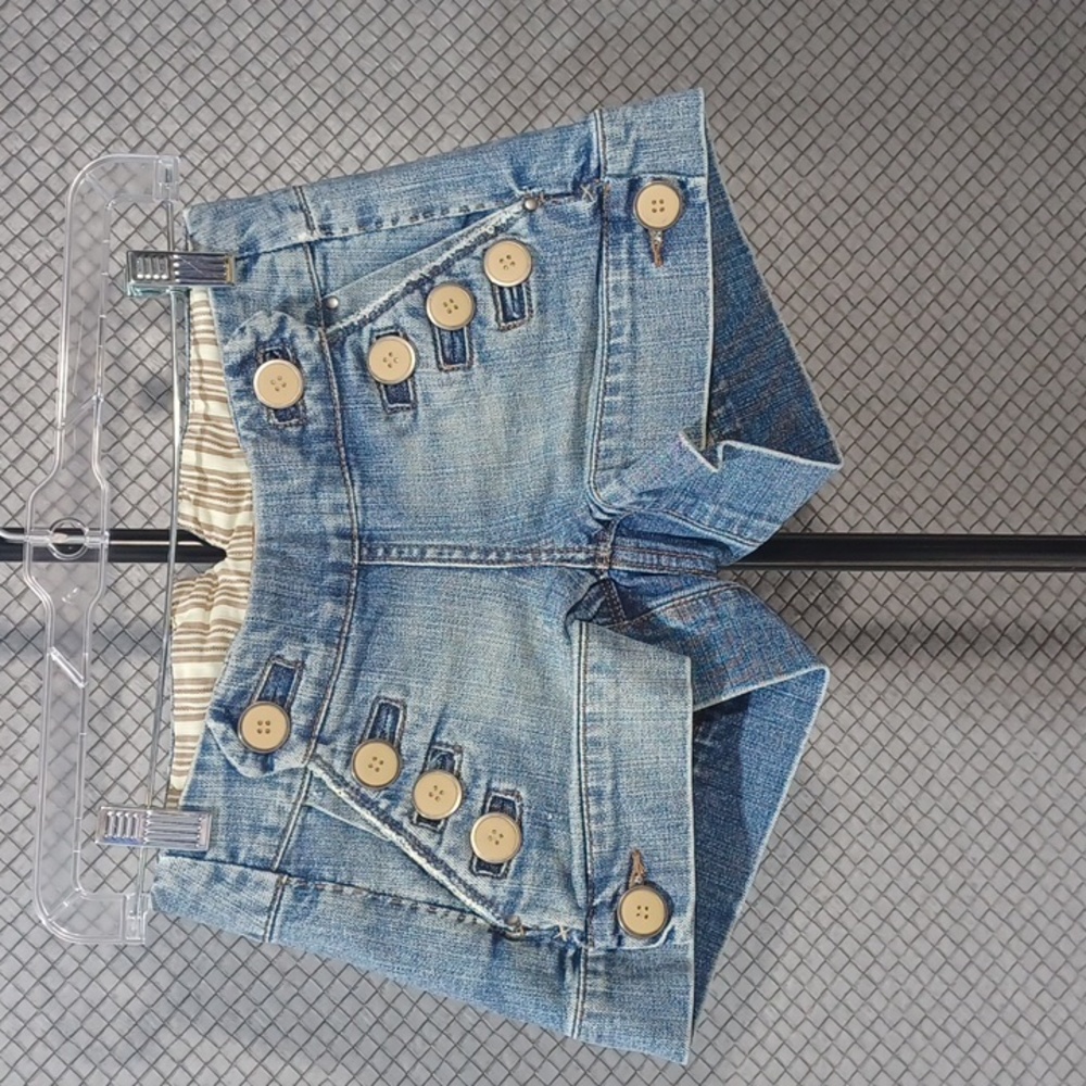 The Stephenson Denim Finery size 24 Blue Denim Jean Short with Button De…
